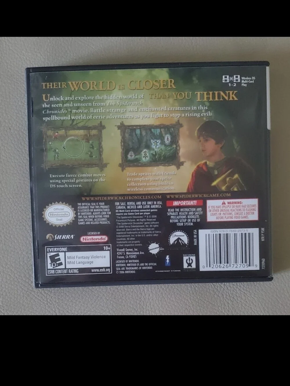 Nintendo spiderwick chronicles